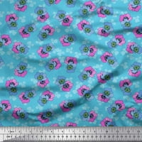 Soimoi plava pamučna kambrična tkaninska tkanina od maslaca cvjetna tkanina od dvorišta široka