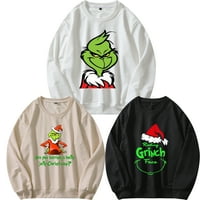 Grinch božićni stil Duks okruglih vrata ženski muški duks, božićni duksevi za odmor Božićni džemper