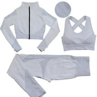 Besprekorni patentni zipper fitness odijelo ženske jesenske i zimske sportske hlače dugih rukava grudnjaka