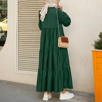 Haljine za plažu za ženska haljina za sunčanje CREW izrez za dugih rukava, zeleni XL