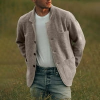 Muški povremeni tanki kaput jakna jednokrasna kardiganska odjeća od pune boje