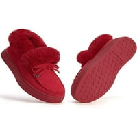 Bellella ženske mokasinske papuče zimske tople bowknot cipele ravne niske gornje plijene veličine 4,5-11,5