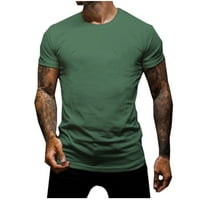 Kratka košulja za muškarce kratki rukav modni vintage majice majice Crewneck Solid Boja casual majice