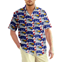 4. jula muška havajska majica USA Nacionalna zastava Košulja Grafički košulja 3D Print Dnevni list s