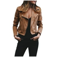 Mišuowi zimska odjeća za žene odjava tanka modni modni moto moto motocikl ženska jakna kratki rukav