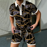 Palato MENS T majice, retro 3D štampanje patentnih zatvarača Muška proljetna i jesenja majica odijelo