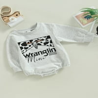 Izhanske novorođene dječje dječake zapadnu odjeću krava print rubne dukserice prevelizirani džemper