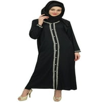 Bimba Ženska crna Abaya Burqa Rayon Jilbab Muslimanska odjeća sa hidžabom -20