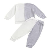 MA & Baby Kids Girls Odjeća za trenerke u boji blok dugih rukava hlače za hlače