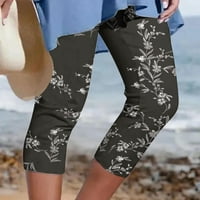 Golf hlače Žene Stretche ženske atletičke obrezirane hlače, pune boje casual elastične strugove na plaži
