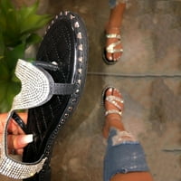LoyisVidion ženske sandale čišćenje ljeto Ženska kristalna klizaljka na otvorenom otvorene ploče za prozračne sandale cipele za plažu crna 10