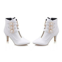 TAWOP Fall cipele za žene Bijele čizme za žene Bijele čizme Ženske cipele Visoka potpetica na šiljastom