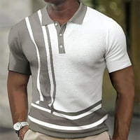 Ljetna štedna klirenca muški polo majica casual prugasti gumb niz majicu s kratkim rukavima