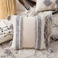 Jastuk pokrovite čvrsto u poliesteru i mekoj prilično kvadratnom jastuče sa ukrasnim uzorcima za kauč