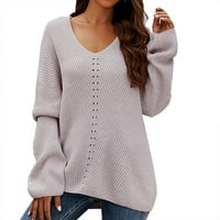 Ženski dugih rukava na dugim rukavima, tople casual plutavice Vrući džemper vrhovi džemperi za žene