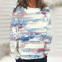 Ženska dukserica Pulover Streetwear Monogrami ispisa gradijent labavo Fit svakodnevno okrugli vrat dugih