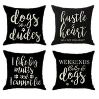 Set jastuknih slučajeva sestre psi mama šape smiješne riječi Budite crne bacanje jastučnice za jastuk za jastuk Kućinski dekor