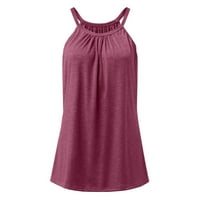 Žene ljetne čvrste boje Halter prsluk modni nabori za majice bez rukava