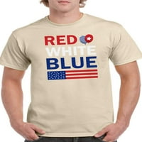 Crvena bijela plava četvrta majica Muškarci -Mage by Shutterstock, muško X-Veliki