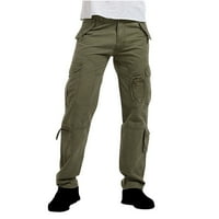 Tawop Muškarci Teretne hlače Ležerne prilike muške hlače široke noge Cargo Pocket čipke Ležerne duge