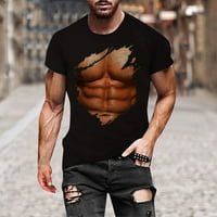 Muška modna casual 3D digitalni ispis mišića za vježbanje fitness kratki rukav majica Top bluza Napomena