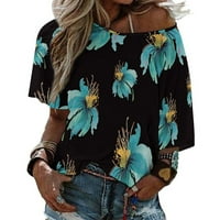 Thirts majice za žene grafički print slatki cvjetni tisak labavi tunički vrhovi