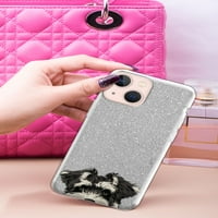 Clear Silver Glitter futrola, blinc Bling TPU poklopac za Apple iPhone Mini 5.4 , špenauterski pas