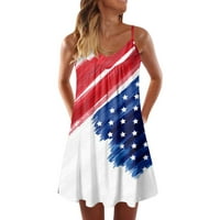 Ležerne haljine za žene Ležerne prilike za žene Dan nezavisnosti Američki iz jula tiskani Boho sandress