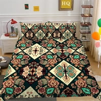 Modni kućni krevet set sa jastučnikom prevlake Poklopac za pokrov Paisley Flower Ispran posteljina,