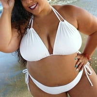 Yuehao kupaći kostim za žene Ženske čvrste push up podstavljeni plus veličine Bikini set kupaći kostim kupaći kostim