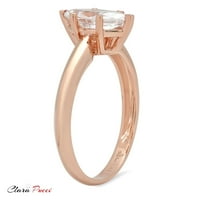 1. CT sjajan markiza Cleani simulirani dijamant 18k Rose Gold Solitaire prsten SZ 8.25
