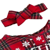 HAITE BABY PISMO Ispisani rufflled božićni set slatke mrežne haljine odijelo Početna Plaid luk haljina