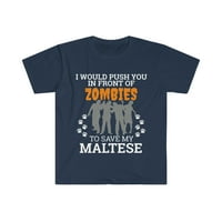 Gurajte vas u prednjim zombijima da biste sačuvali majicu sa malteškom psom S-3XL