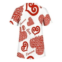 Bluza za žene Ženska ujednačena radna odjeća Print V izrez kratkih rukava s džepom AQ