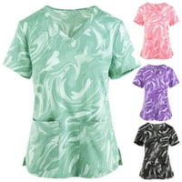 Lashall ženske ležerne vrhove kratki rukav V-izrez majica labava bluza Basic Tee majica