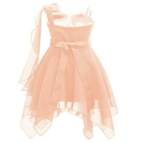 Iiniim Girls One rame 3D Applique Chiffon haljina maturalne stranke Vjenčani cvjetovi Djevojke Visoka