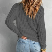 Okrugli vrat dugih rukava za žene Ležerne prilike, pulover Crewneck džemper kaput dugih rukava, pulover