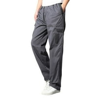 NJSHNMN Muške planinarske pantalone teretne hlače za svakodnevno trošenje, tamno siva, XL