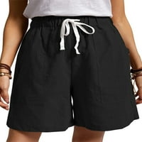 Glookwis Women Bermuda kratke hlače Ležerne prilike sa velikim strukom kratke hlače sa džepovima