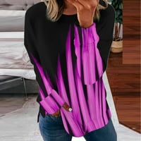 Njshnmn Ženska modna kaseta Retro majica dugih rukava pulover T Tunic Tops