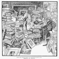 Knjižara, 1902. Ninterior stare knjižare na Pensilvaniji Avenue, Washington, D.C. Crtanje, 1902., Thomas Fleming. Poster Print by