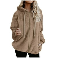 Ženske kapute i jakne za veličinu jesen jesen zimski kaput s kapuljačom s kapuljačom topli džepovi pamučna