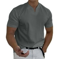 Muška majica Muškarci Proljeće Ljeto Casual V izrez Čvrsta majica kratkih rukava TOP bluza