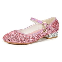 Kupine za princeze Leuncero Girl Okrugle cipele za cipele za cipele Rhinestone Mary Jane Lagane ručne