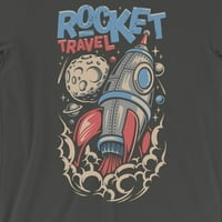 Rocket Travel Mens Cool Siva smiješna grafička dizajna pamučna majica