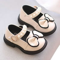 DMQupv sandale Toddler Girl Cute Bow Soft First Walk Princess Cipele Baby Flop Sandals Sandal Crna 5