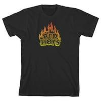Crveno Hots Grunge Logo Boy's Crna majica N-medium