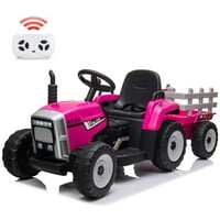 Gymchoice 12V Dečiji električni traktor sa prikolicom, pogođene gume za baterije Daljinski upravljač