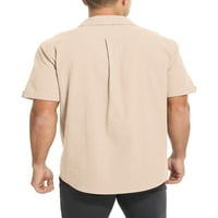 Muška kratka rukava haljina haljina majica pamučna kubanska košulja dolje na plaži Majica veličine L-3xl