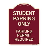 Znak serije dizajnera za prijavu - Potrebno je samo parkirno lice za studente